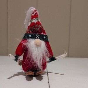 Festive Red Gnome Plush Decor
